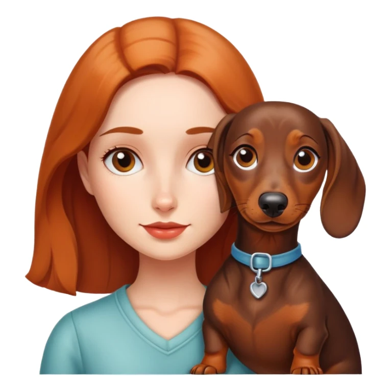 girl with dachshund sticker