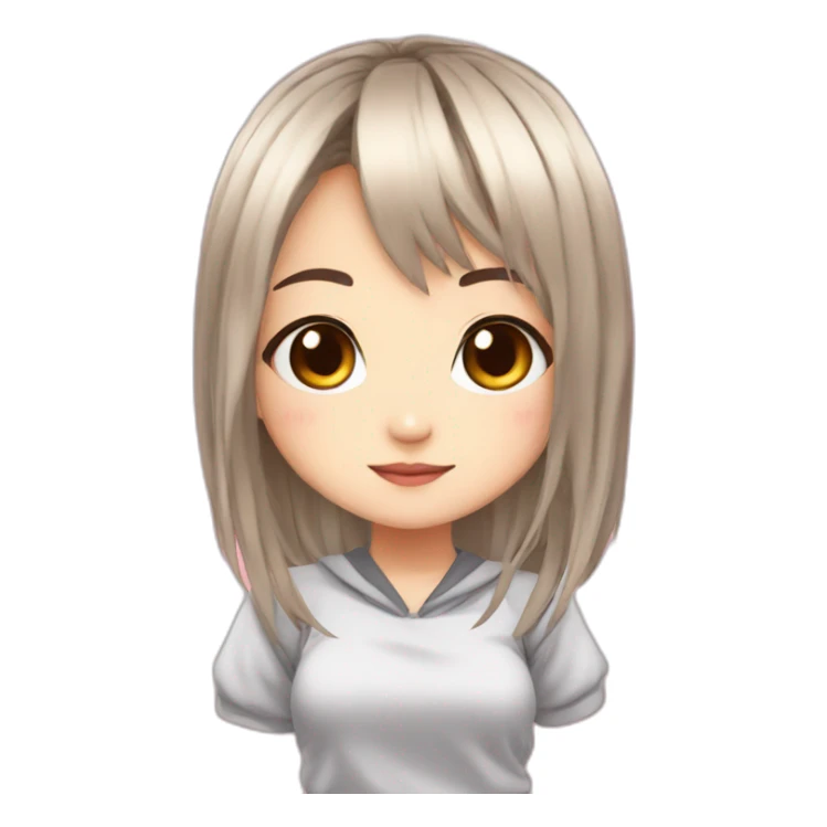 Anime girl kawaii chibi sticker