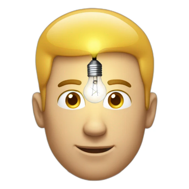 Man-has-a-light-bulb-shining-above-his-head-as-an-idea sticker