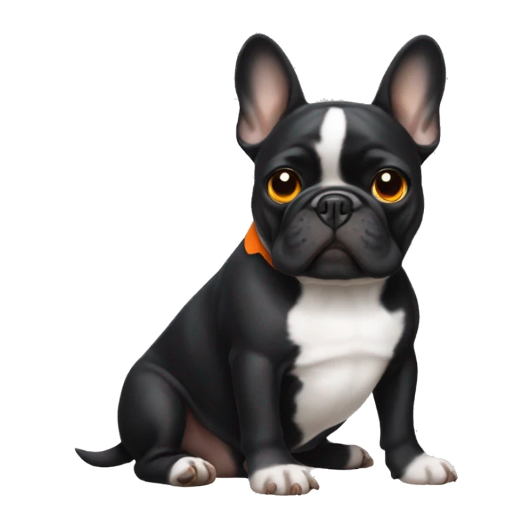 Black French bulldog with orange eyebrows and cheek dots sticker