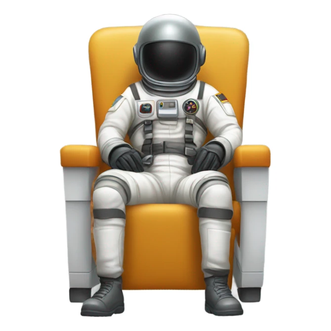 soldier in spacesuit sitting on chair sticker