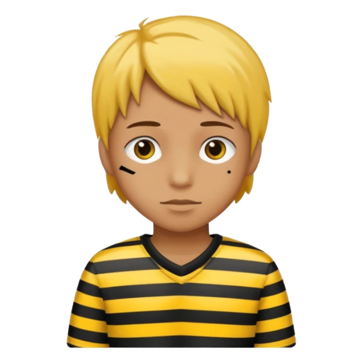 Humain avec une tenue de prisonnier noir et jaune  a bande sticker