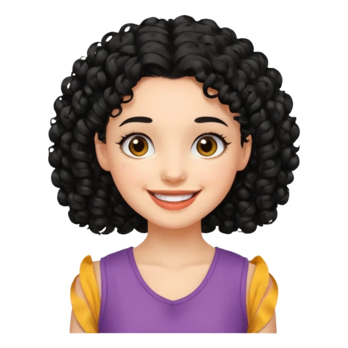 girl In Sleeveless, black hair, curley. sticker