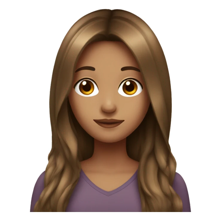 girl with long hair brown with highlights  sticker