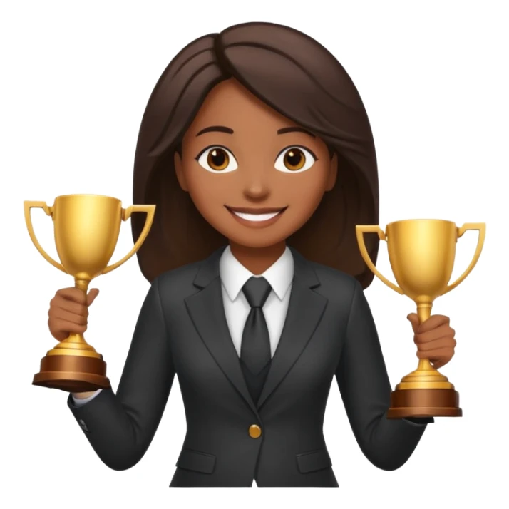 generate an emoji for this phrase, Start strong to earn trust and be noticed. End strong to be remembered. make it a black female sticker