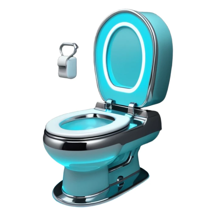 Shiny advanced futuristic Cyberpunk toilet sticker