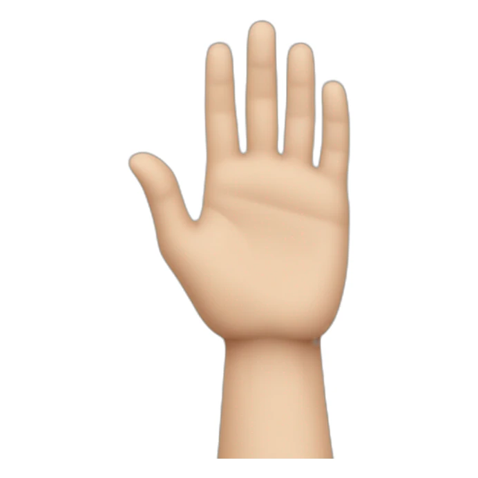 white person hand waving goodbye in an angle the arm sleeve is also visible sticker
