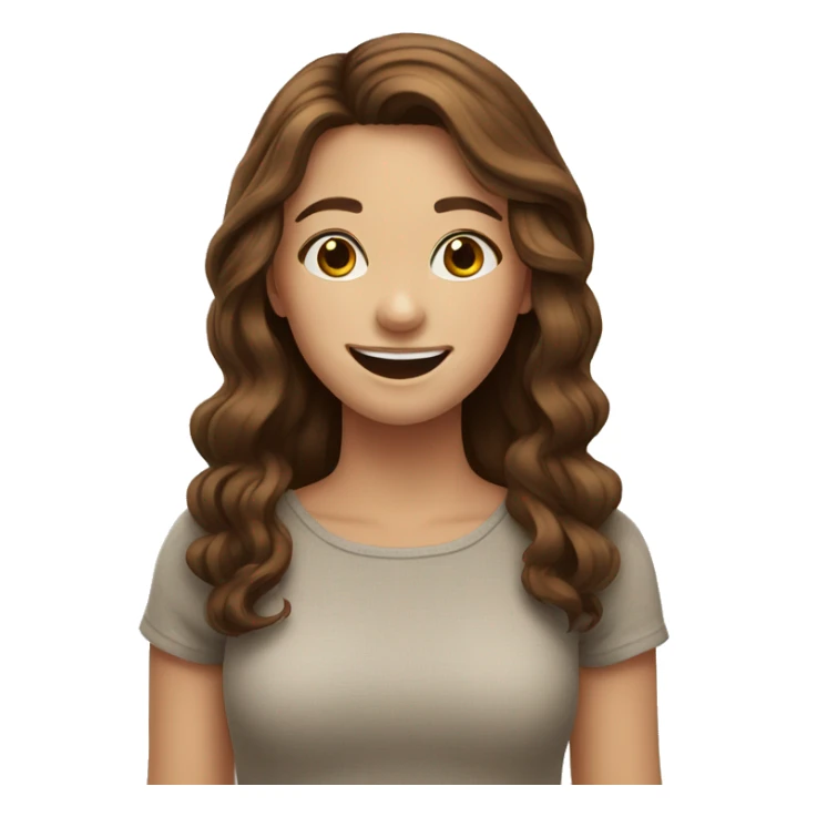 smiling pretty girl with brown hair sticker
