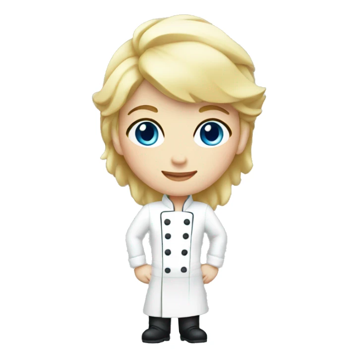 chef blond with blue eyes and white skin sticker