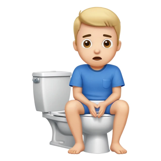 cartoon character sitting on toilet with surprised expression sticker
