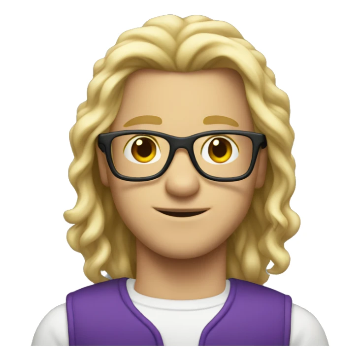 nerdy prince with glasses and long blonde hair sticker