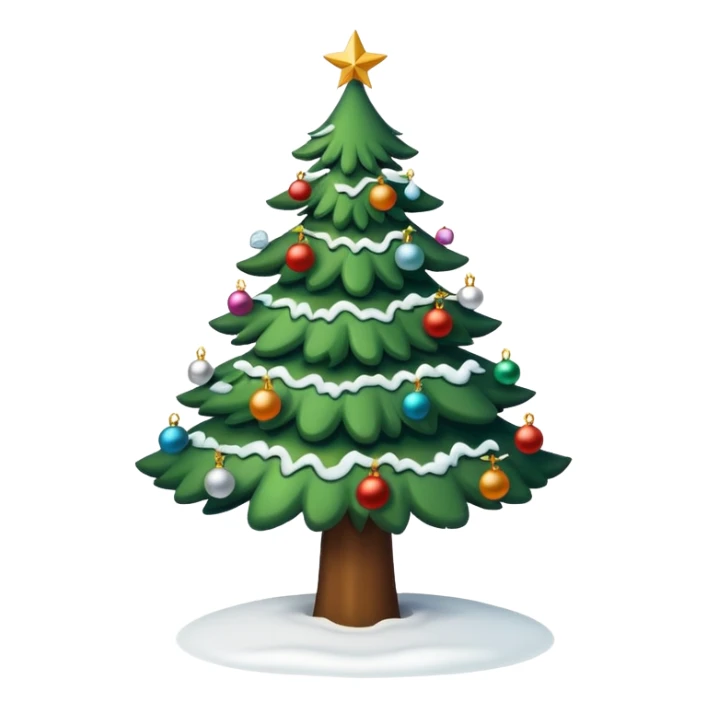 christmas green tree with snow sticker