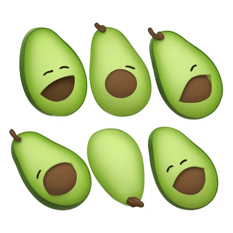 Generate a sleeping avocado emoji with a nightcap, symbolizing good sleep for proper nutrition. sticker