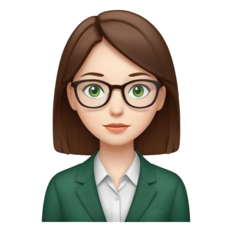 Green eyes office girl with straight hair  sticker