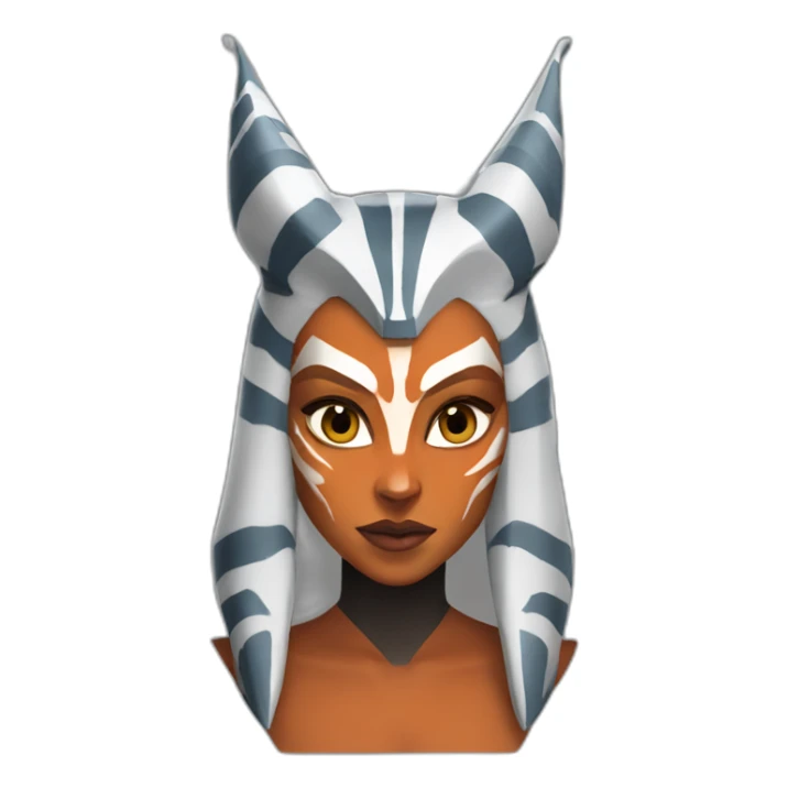 Sexy Ahsoka Tano (portrait, front facing, Apple iOS 17 style) horns sticker