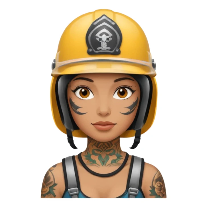 tattooed woman in helmets sticker