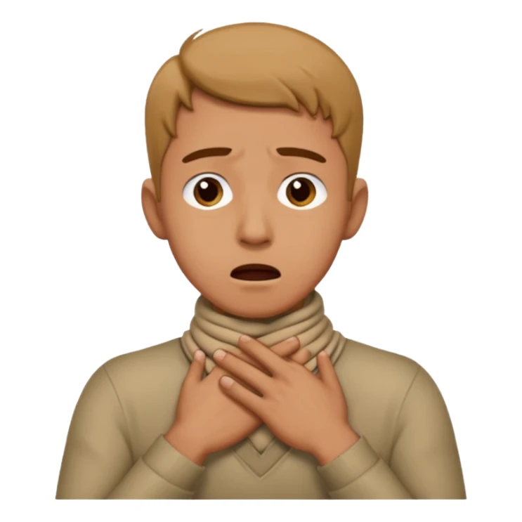 Man with hands gripped around NECK crossed like he is choking sticker