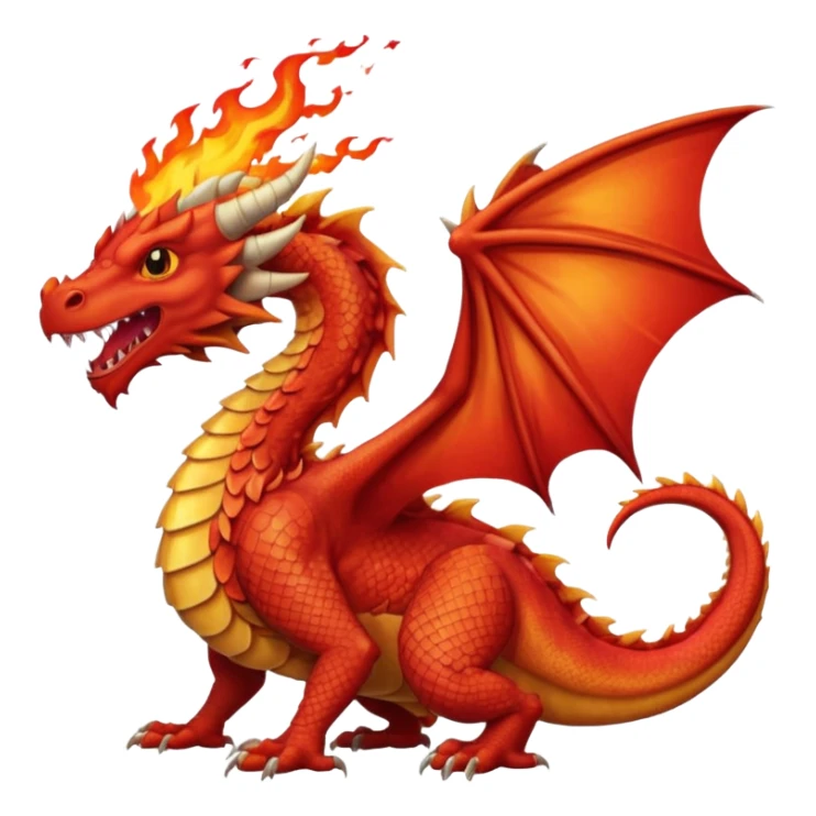a red wales dragon with breathing fire sticker