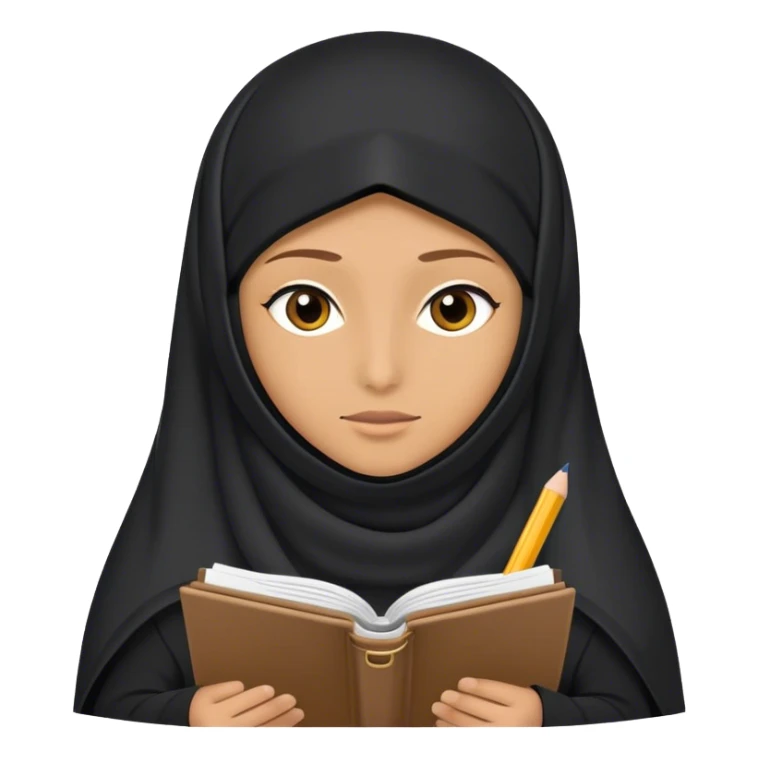 muslim niqabi writing in notebook sticker