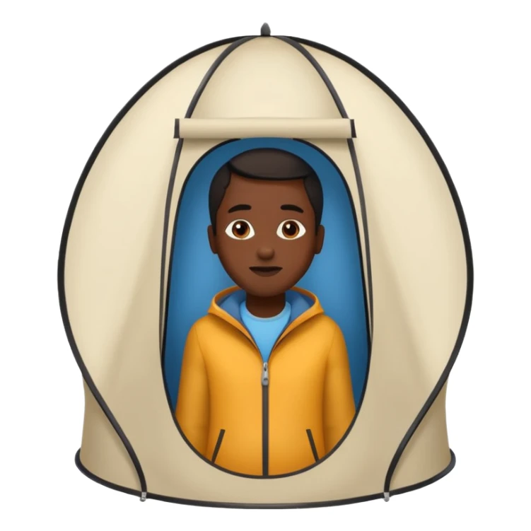 Tall Oval Narrow Pop up one person tent black sticker