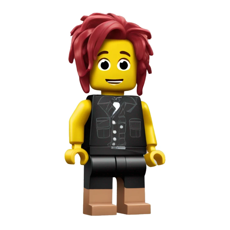 Lego figure with roblox bacon hair sticker