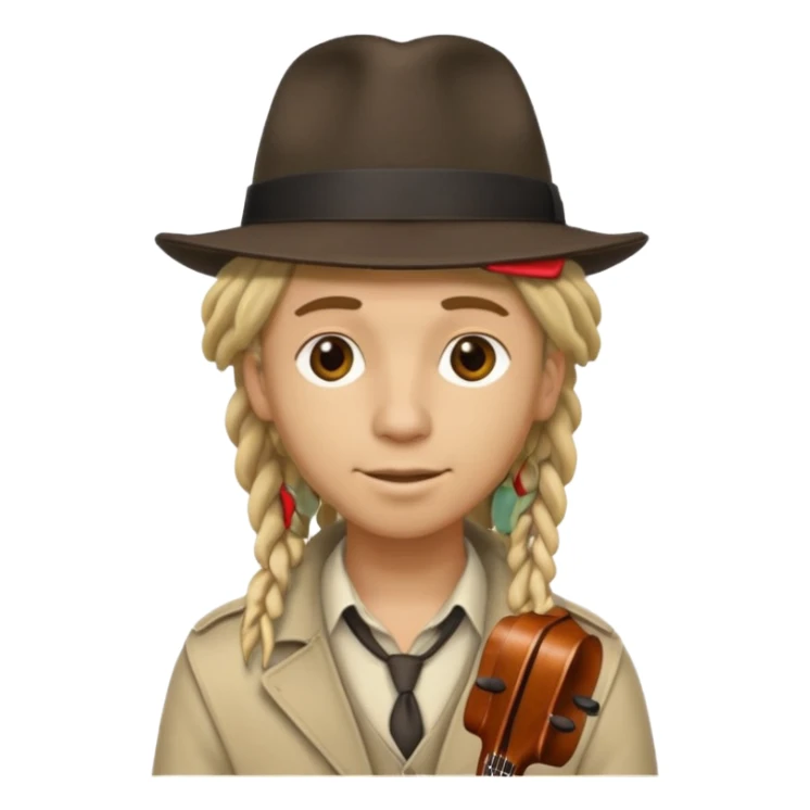 blonde Musician with dreadlocks and fedora sticker