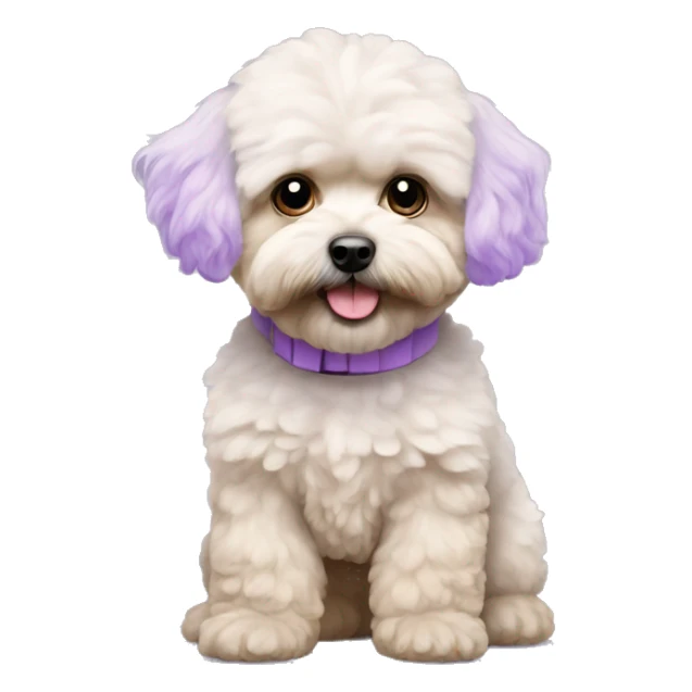 maltipoo with light purple fur sticker