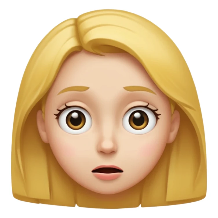 Face looking to the side with wide eyes and low mouth with raised eyebrows (the viral face for this is a bad idea, but we’re totally gonna do it together anyway) make it a girl and make them tilting their head to the side, looking at me with side eyes and mouth closed making a smiling frown face sticker