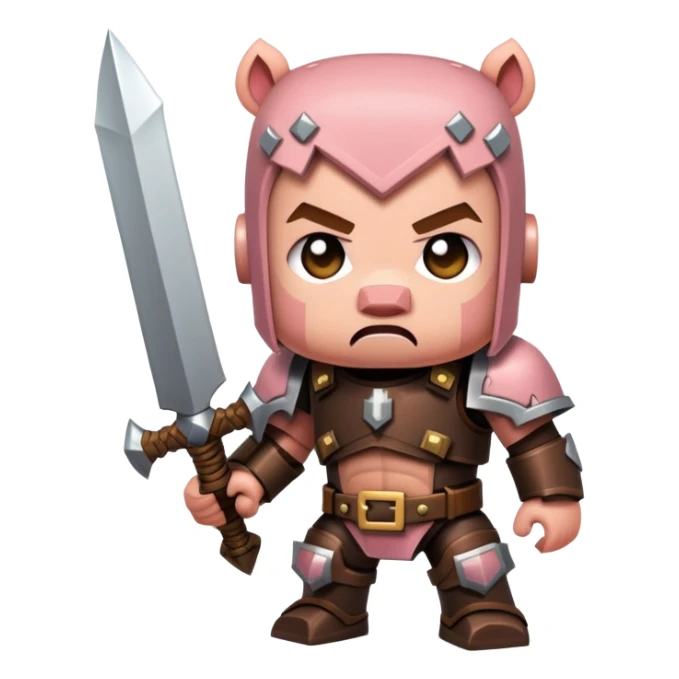 angry Minecraft baby Piglin in leather armor sticker