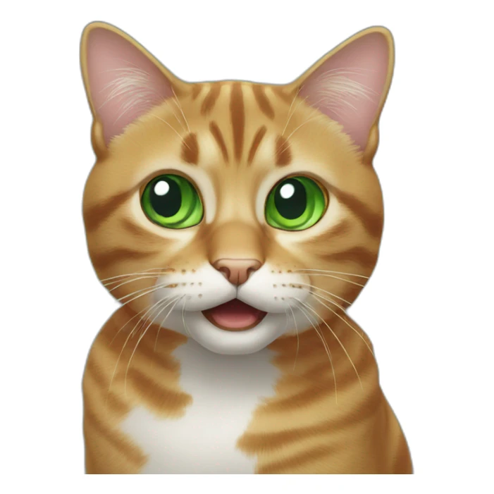 A back cat with green eyes looking confused and meowing sticker