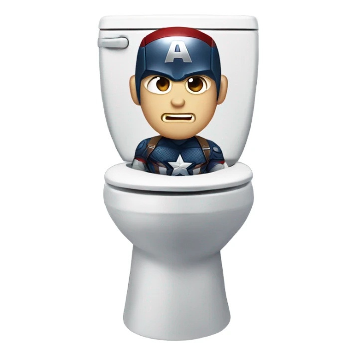 Captain America in a toilet sticker