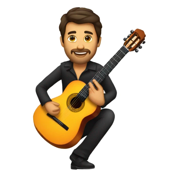 flamenco guitar played by spanish person sticker