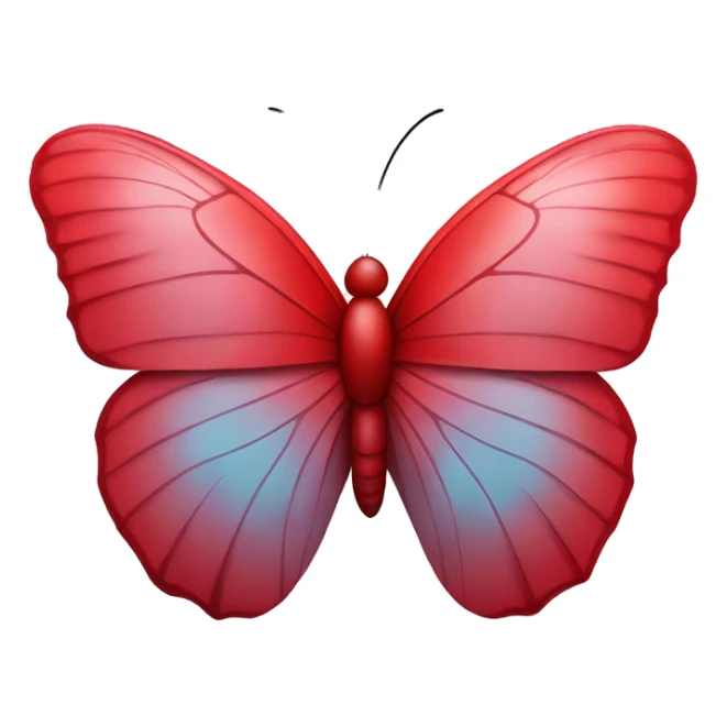 Red butterfly with a little heart shape outline on its left wing sticker