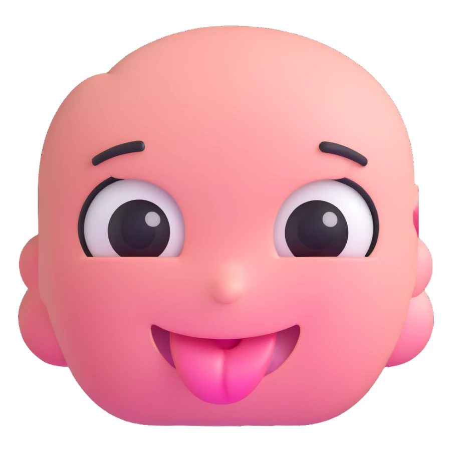 blushing face with eyes rolled up and tongue out sticker