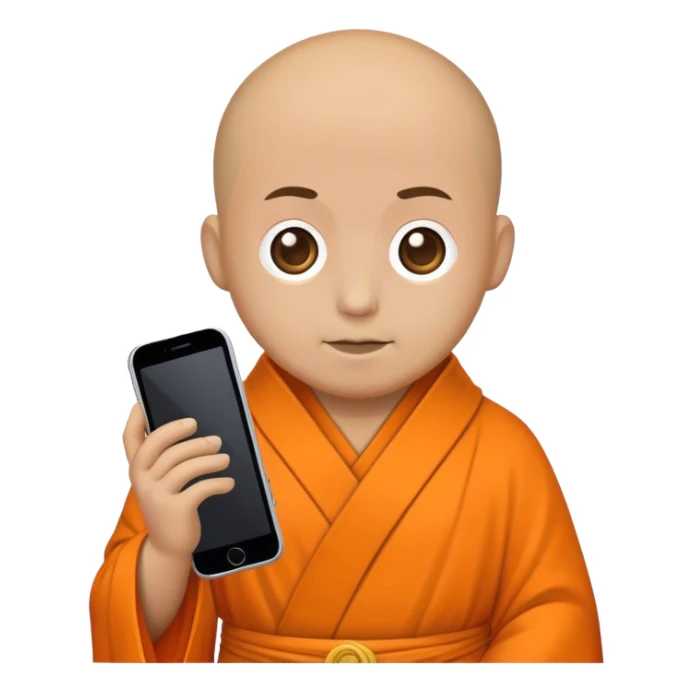 a mobile Phone in a monk orange robe sticker
