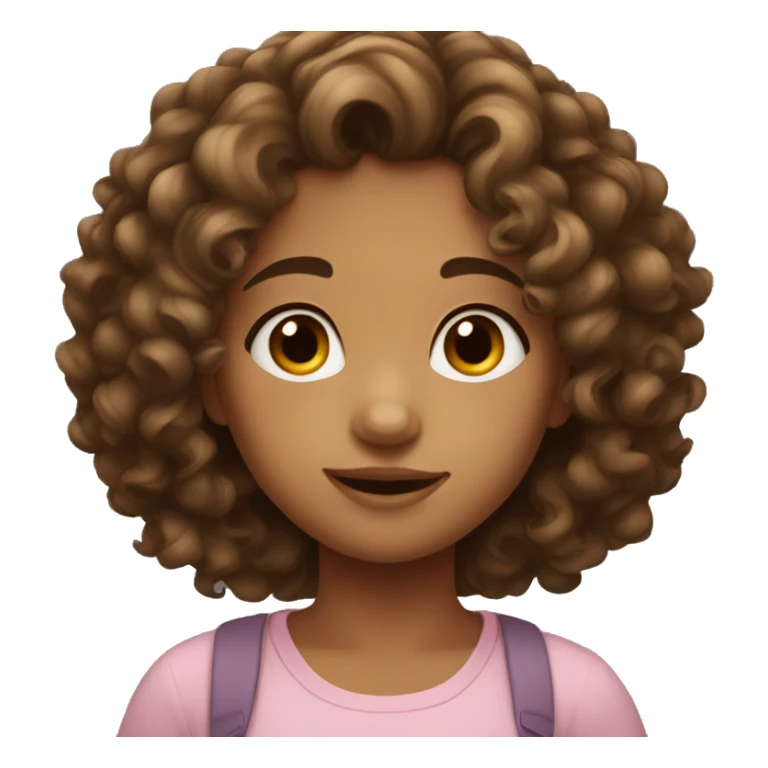 cute girl with curly brown hair sticker