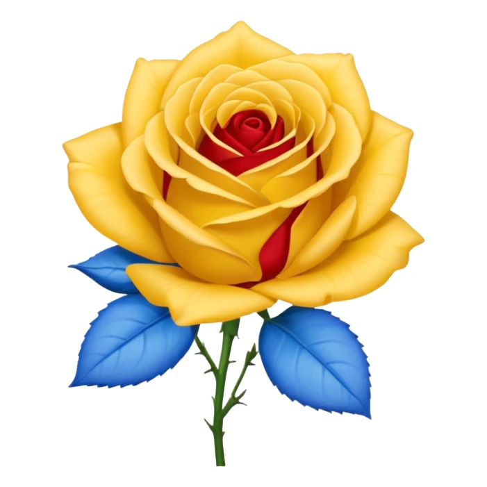 One Yellow 🌹 and one blue flower 🌹 on with red band  sticker