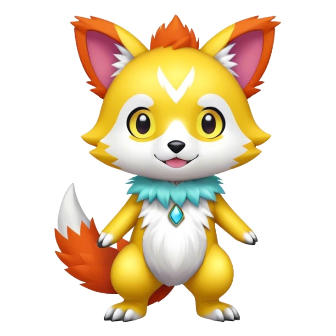 Shiny Chibi Anthro Sona Fakemon-Digimon Full Body sticker