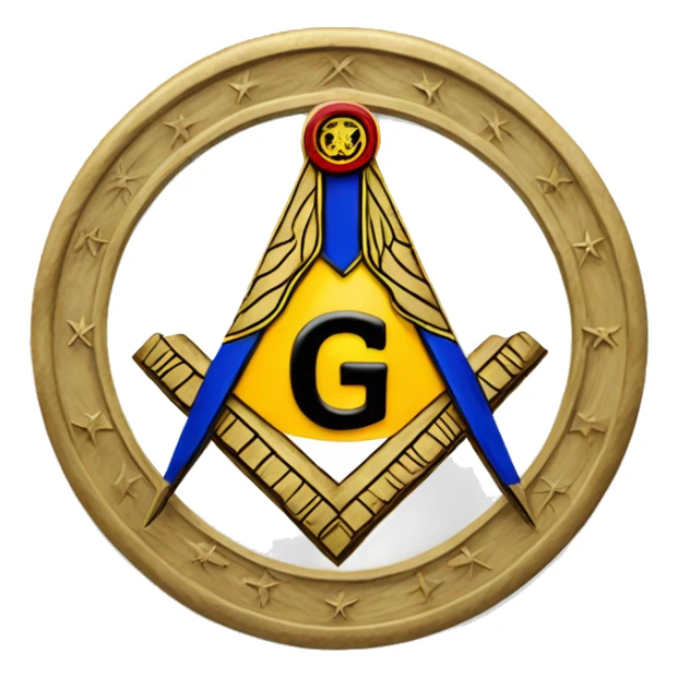 freemason square and compass all blu with letter G in center of square and compass togo and benin flag sticker