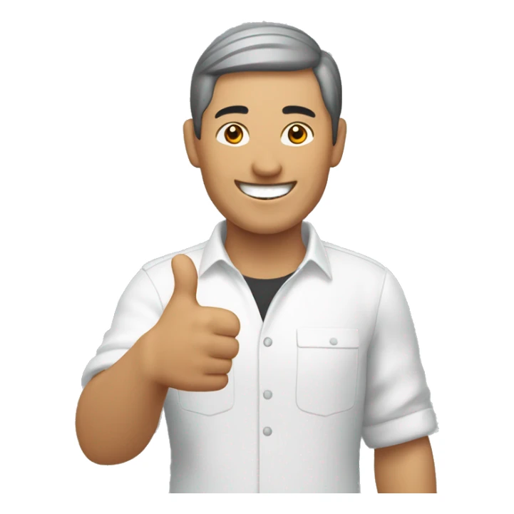 Smiling Kyrgyz man showing thumbs up  sticker