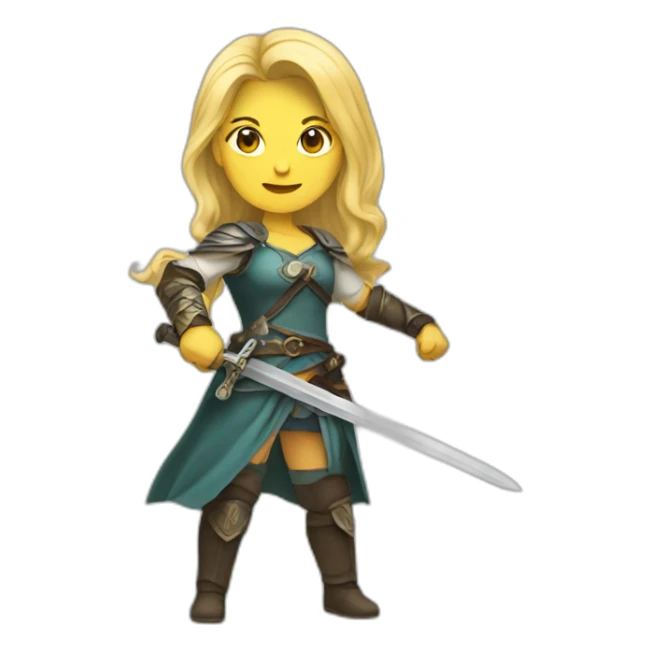 Woman blonde with sword sticker