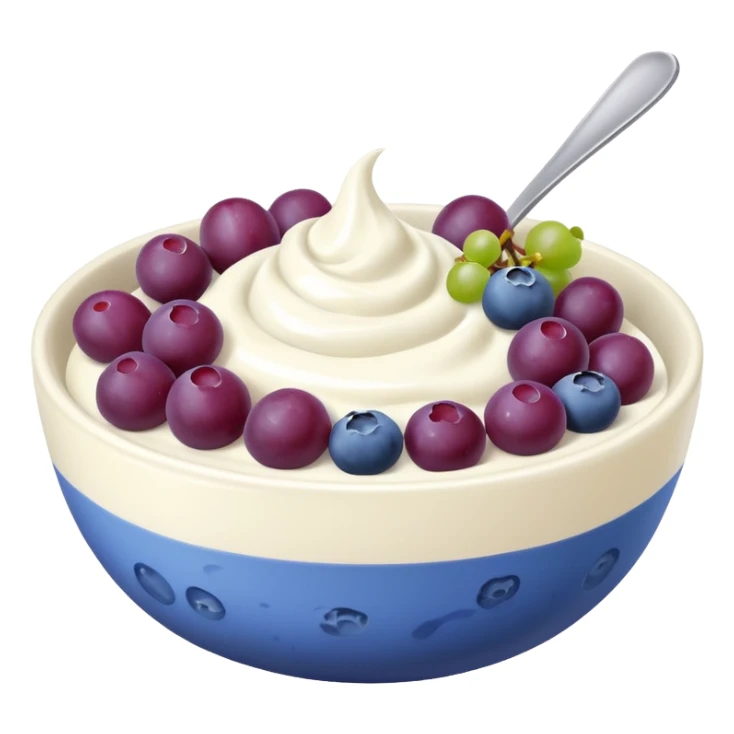 yoghurt bowl with grapes and blueberries sticker