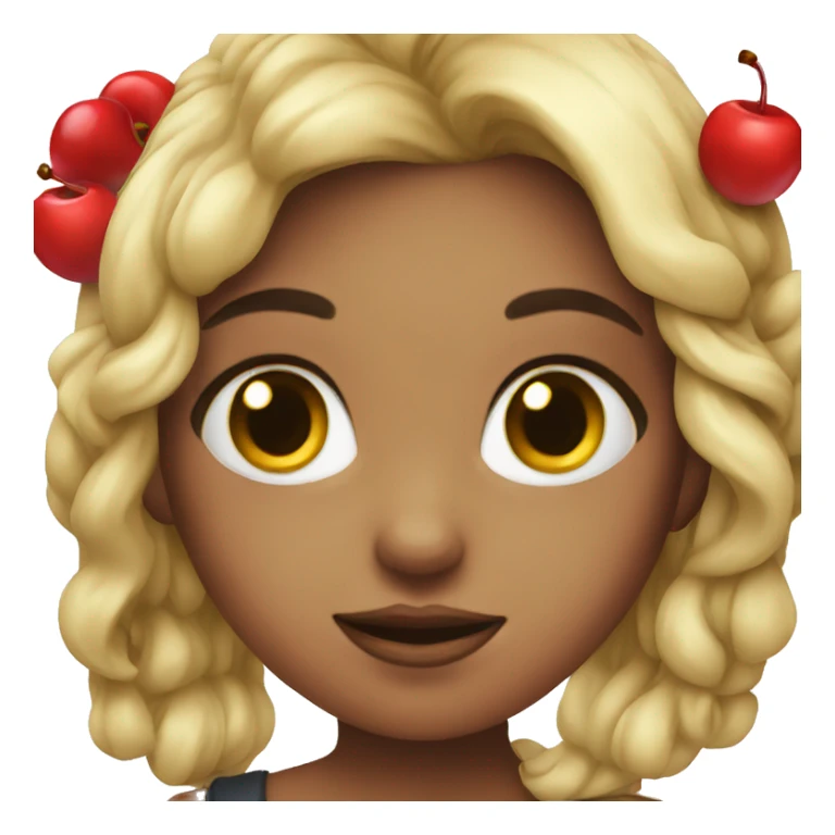 Girl w a big cherry  sticker
