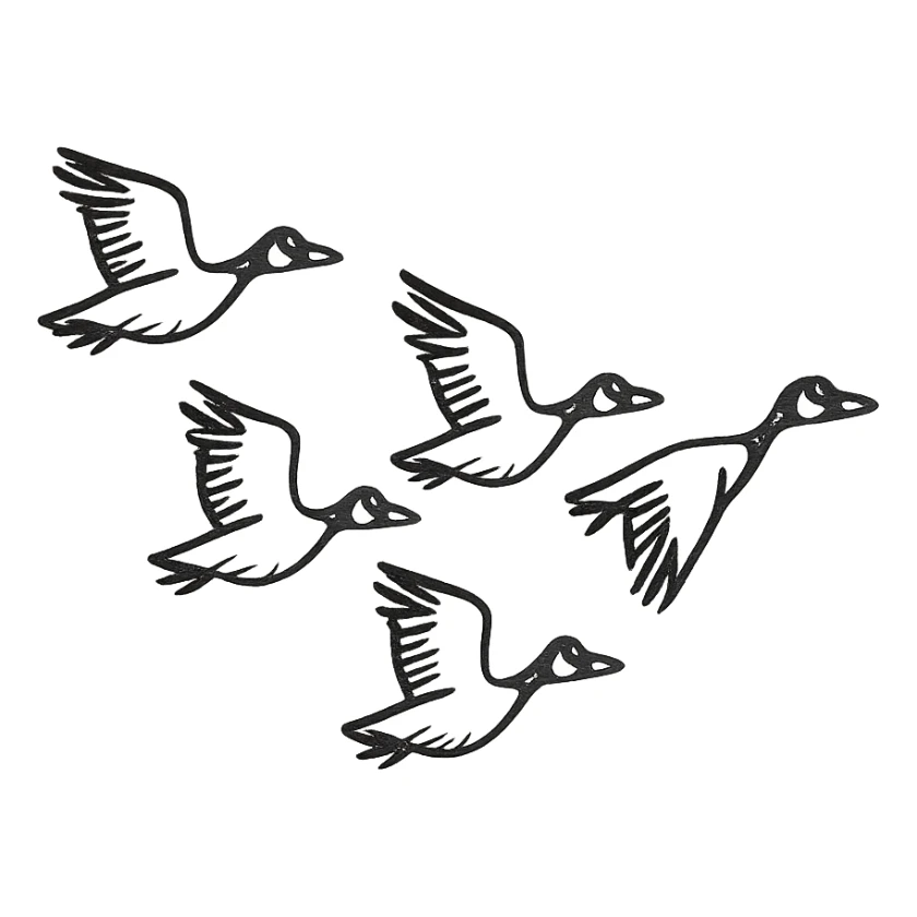 small Canadian geese flying in a classic V formation, lead goose at the right, easily identifiable as Canadian geese, for encouragement sticker