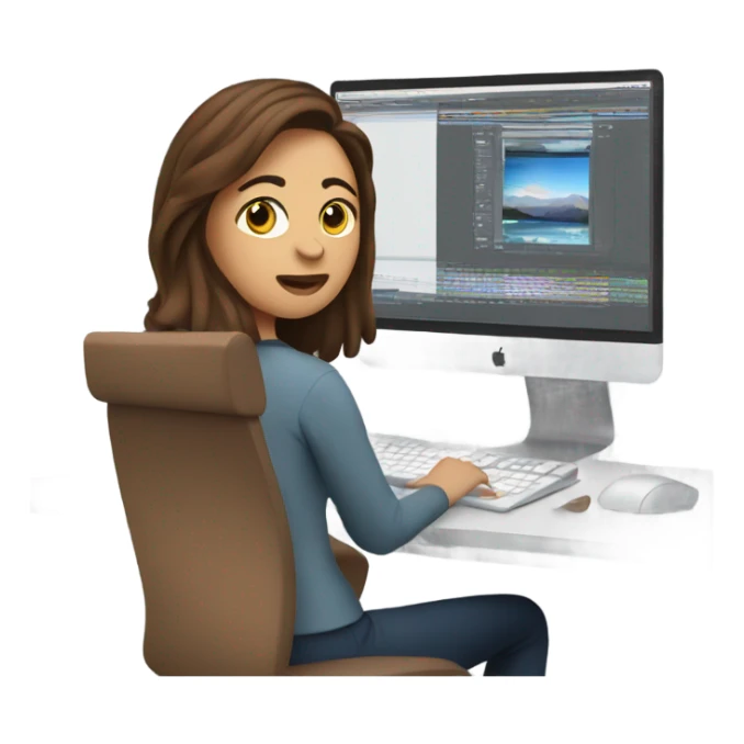 video editor woman brown hair sticker