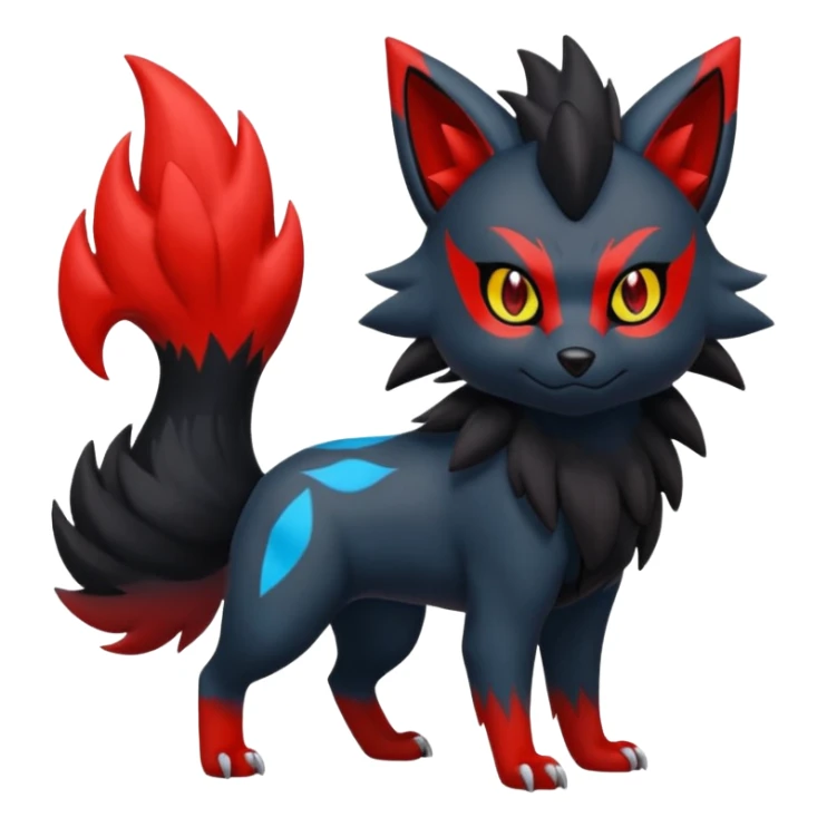 Zorua-Litten-Zoroark-Fakémon-hybrid-creature (full body)  sticker