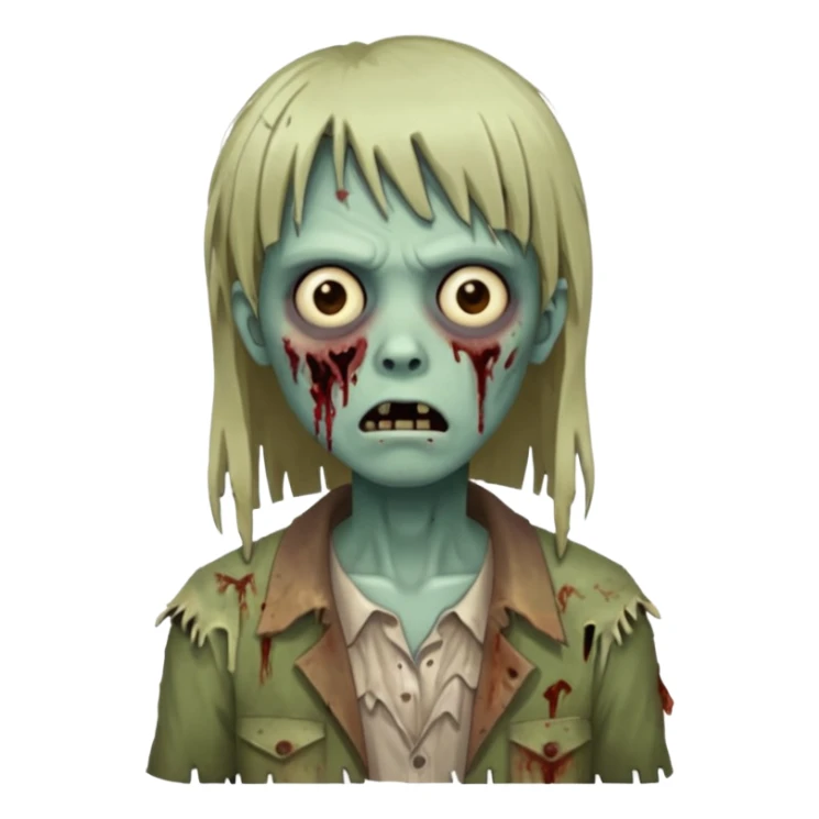 Quero que faça uma zombie com franja e cabelo médio  sticker