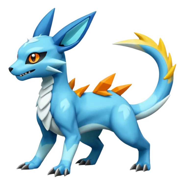 Glaceon-Salandit-Electrike-Zeraora-Fakémon-hybrid-creature (full body)  sticker
