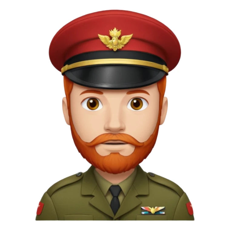 male soldier red hair style and bead sticker