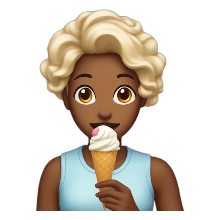 ice cream on her face sticker
